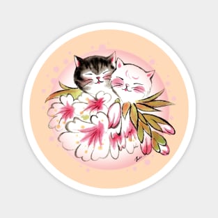 Blossom cats lover Magnet